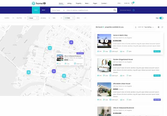Half map list layout 2